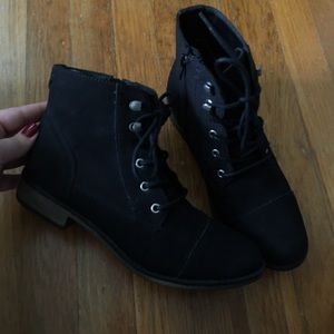 Express Black Suede Booties